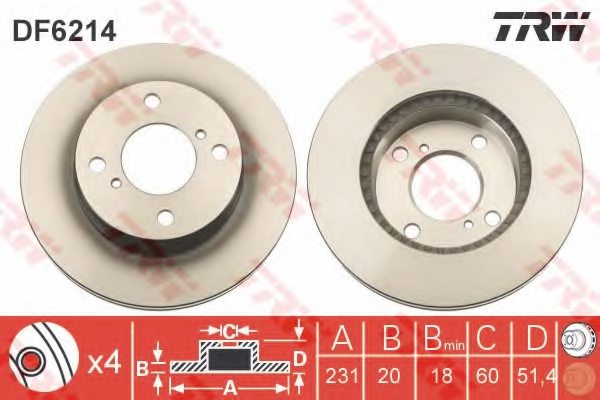 TRW DF6214 Brake Disc